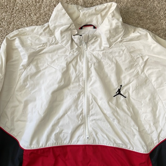 EUC Men’s Jordan Aj 3 Retro Black/White/Red Lightweight 1/2 Zip Jacket Size XXL - Picture 3 of 10